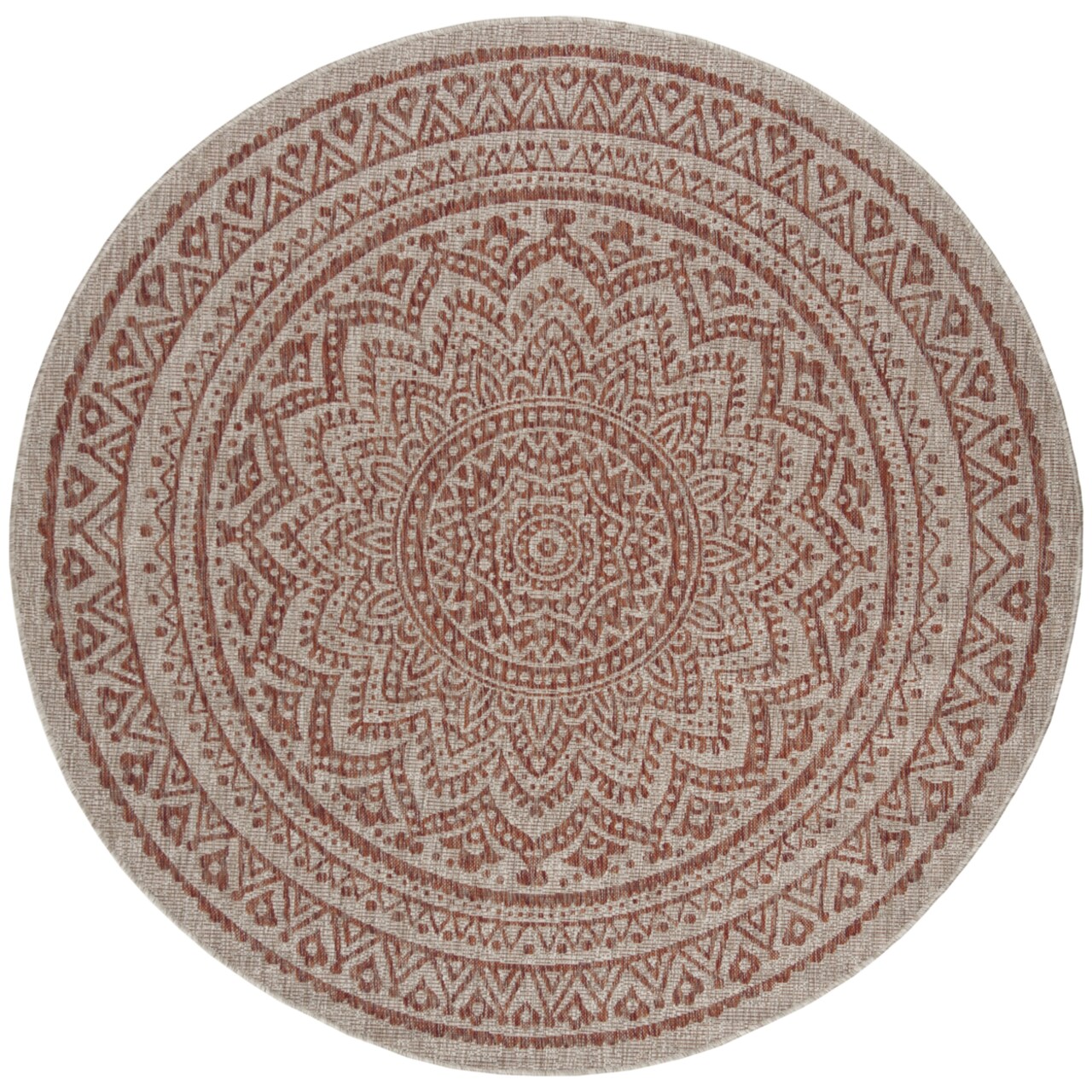 Safavieh Outdoor Cy8734-36512 Courtyard Lt Beige / Terracotta Rug Area Carpet